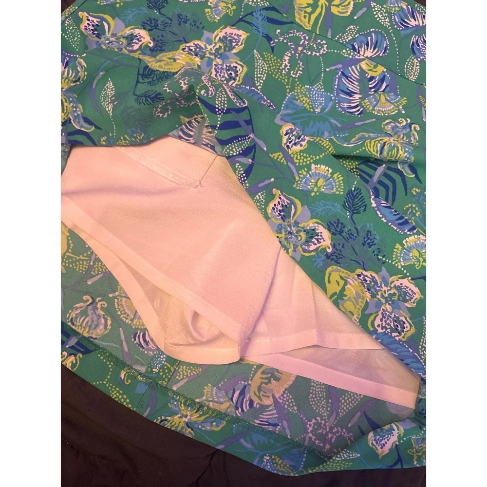 Lilly‎ Pulitzer Womens Green Blue Floral Skort Golf Tennis Skirt, Size 12